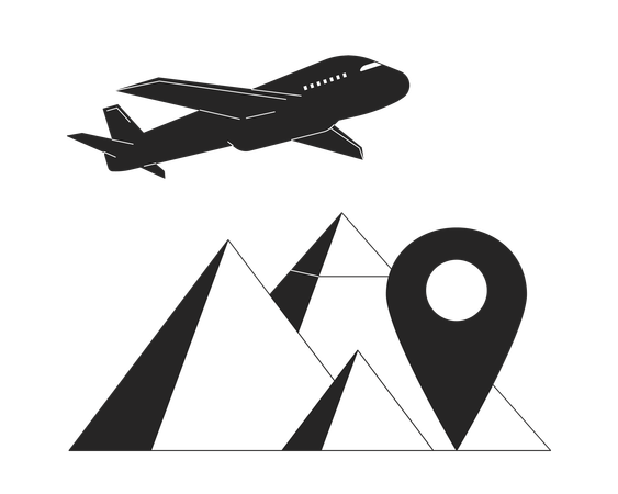 Turismo pirâmides  Ilustração