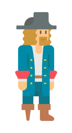 Pirate avec jambe de bois  Illustration