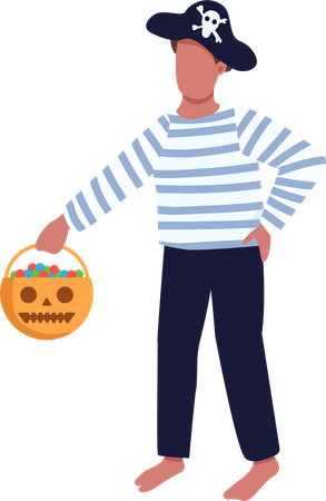 Pirate halloween costume Illustration