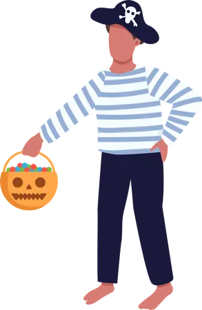 Pirate halloween costume Illustration