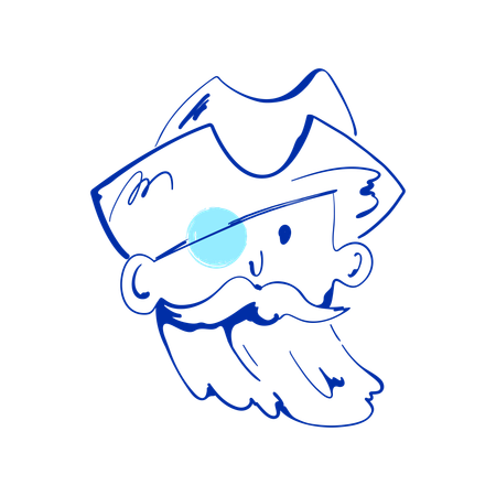 Pirate with eye patch  Illustration