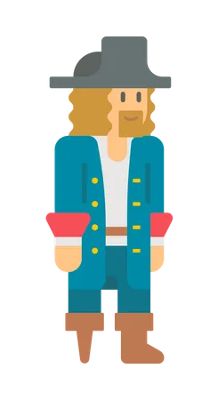 Pirate with wooden leg Illustration