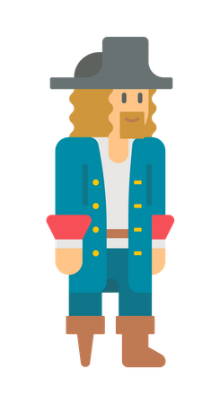 Pirate with wooden leg  Illustration