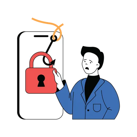 Hackeo de seguridad móvil  Ilustración