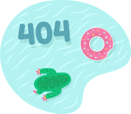 404 piscine gonflables vecteur état vide  Illustration