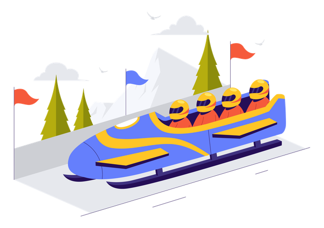 Piste de bobsleigh  Illustration