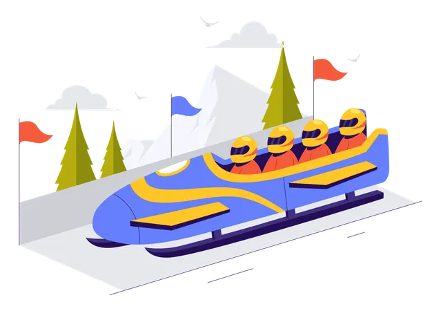 Piste de bobsleigh  Illustration