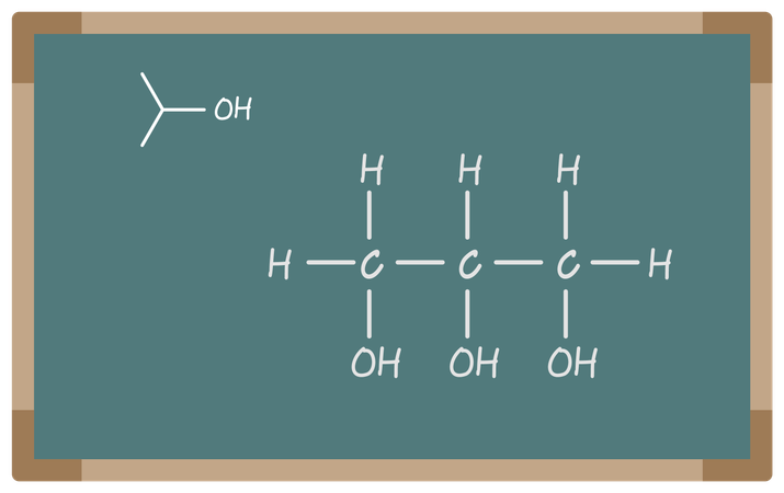 Pizarra con fórmula molecular química vectorial  Ilustración