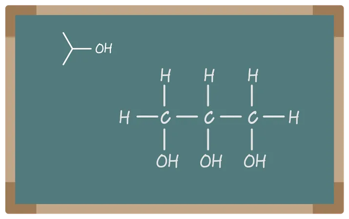 Pizarra con fórmula molecular química vectorial  Ilustración