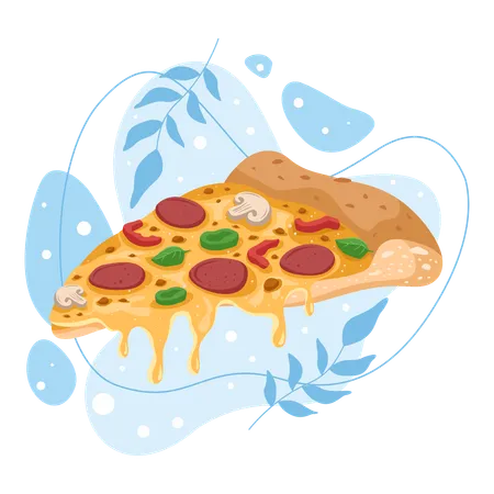 Elemento De Pizza Ilustracion De Vector Con Tema De Comida Elemento Vectorial Editable Ilustración