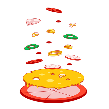 Pizza à l'antenne  Illustration
