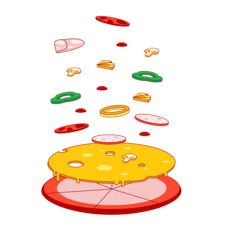 Pizza al aire  Ilustración