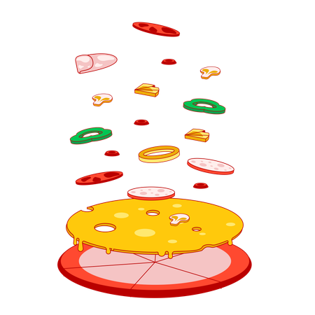 Pizza al aire  Ilustración