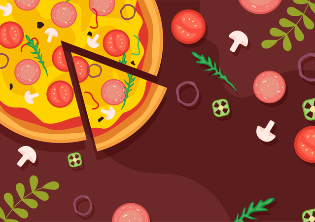 Alegría de pizza  Ilustración