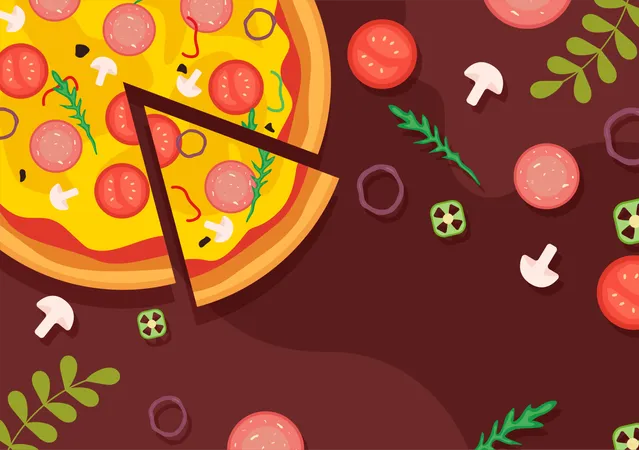 Alegría de pizza  Ilustración