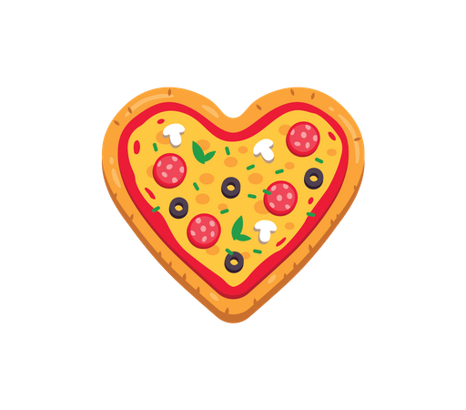 L'amour des pizzas  Illustration