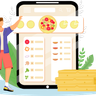 illustrations of online food ordering