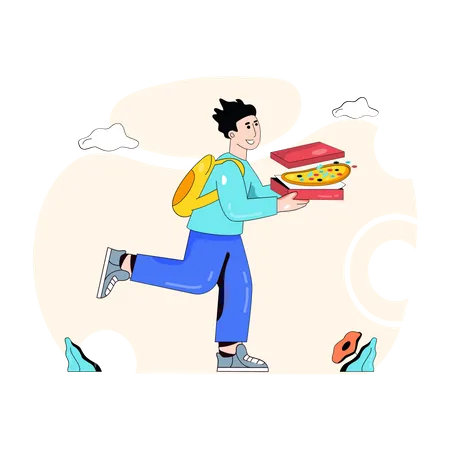 Grab This Amazing Flat Illustration Of Pizza Delivery Illustration