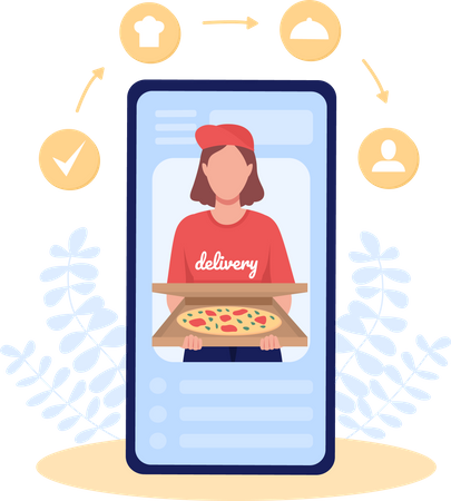 Pizza delivery app Illustration