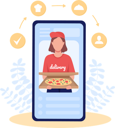 Pizza delivery app  Illustration