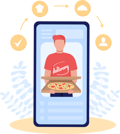 Pizza delivery application  Illustration