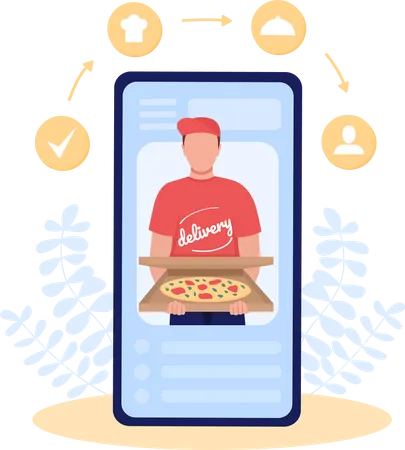 Pizza delivery application  Illustration