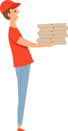 Pizza delivery boy Illustration
