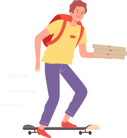 Pizza delivery boy  Illustration