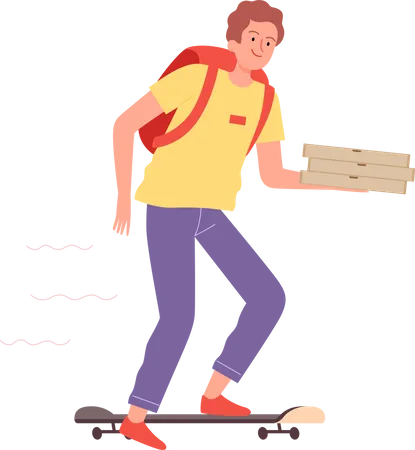 Pizza delivery boy  Illustration