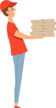 Pizza delivery boy  Illustration