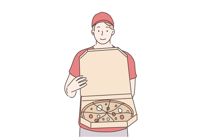 Pizza delivery boy  Illustration