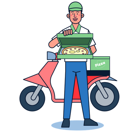 Pizza delivery boy  Illustration