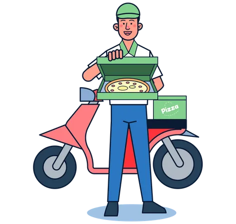 Pizza delivery boy  Illustration