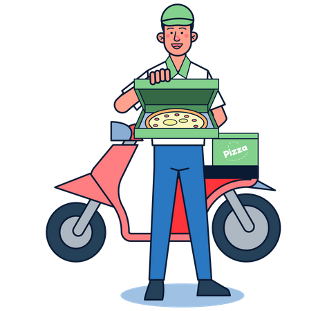 Pizza delivery boy  Illustration