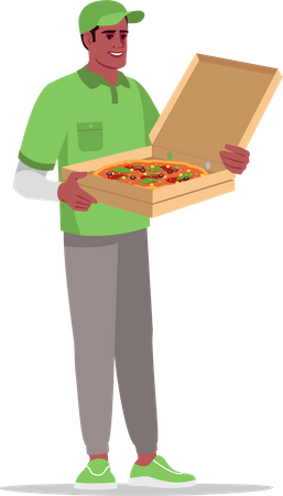 Pizza delivery by pizzaboy  Illustration