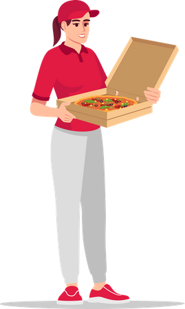 Pizza delivery by pizzagirl  Illustration