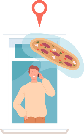 Pizza Delivery Call  Illustration