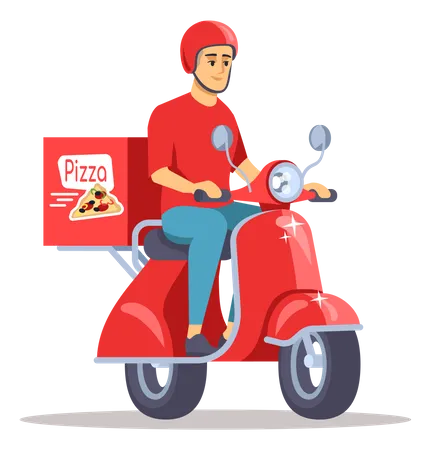 Pizza Delivery Guy Illustration