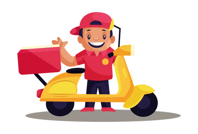 Pizza Delivery Man  Illustration