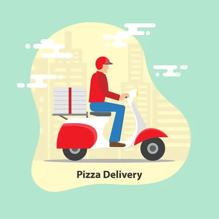 Pizza Delivery Service Illustration