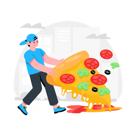 Pizza Fall  Illustration