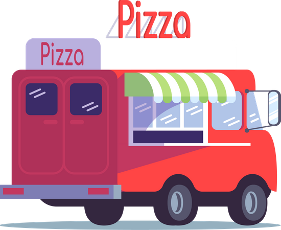 Pizza food truck  Illustration