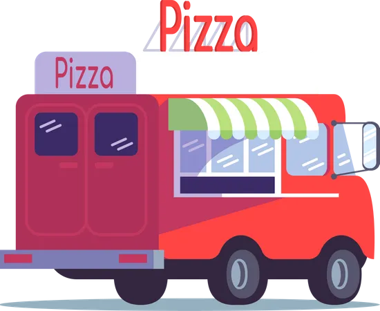 Pizza food truck  Illustration