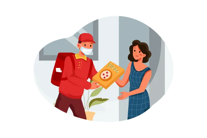 Pizza Home Delivery  Illustration