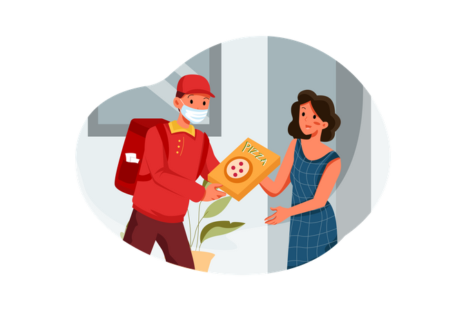 Pizza Home Delivery  Illustration