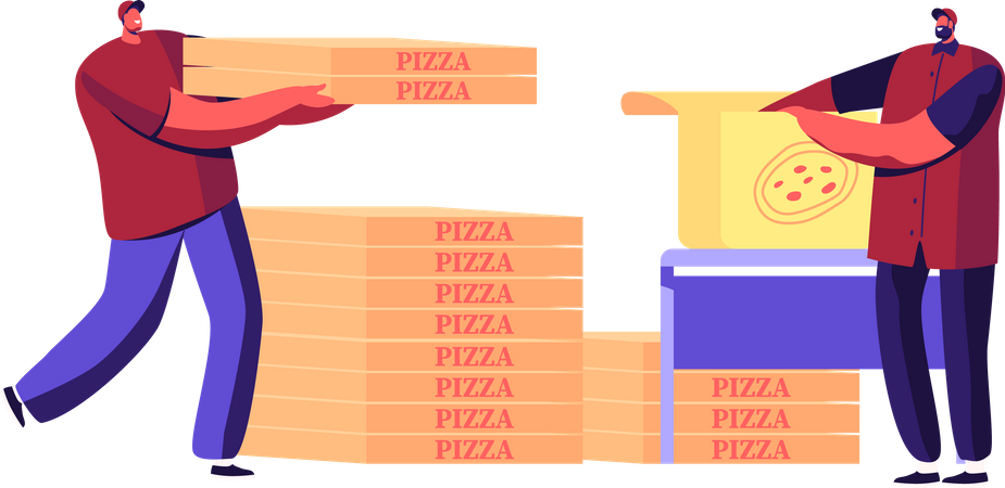 Pizzalieferdienst  Illustration