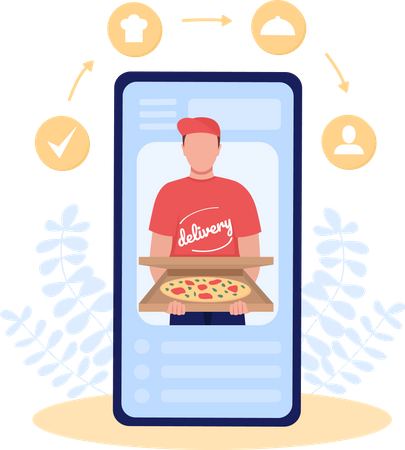 Pizza-Liefer-Anwendung  Illustration