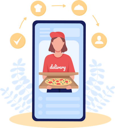 Pizza-Liefer-App  Illustration