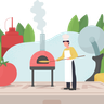 pizza maker illustration free download