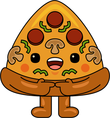 Mascote da pizza  Ilustração